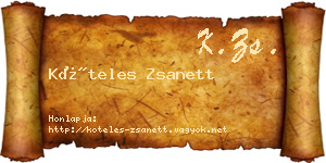 Köteles Zsanett névjegykártya
